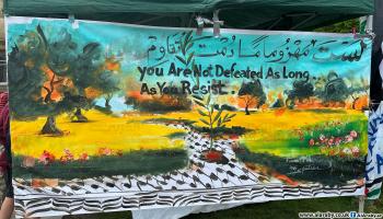 معسكر طلاب جامعة ليدز البريطانية لأجل غزة، 17 مايو 2024 (ربيع عيد)