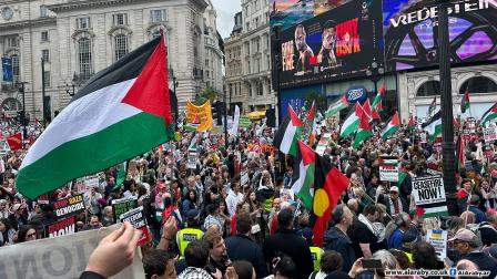 تظاهرة في لندن دعماً لفلسطين في ذكرى النكبة 18 مايو 2024 (العربي الجديد)